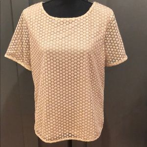 NWT fully-lined, woven gold top from DVF